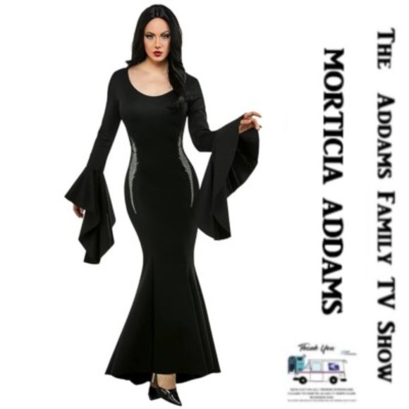 Morticia Addams Womens Costume Deluxe Costume Medium  🆕SHIPS FAST😮‍💨⚡🚚 - Picture 2 of 15